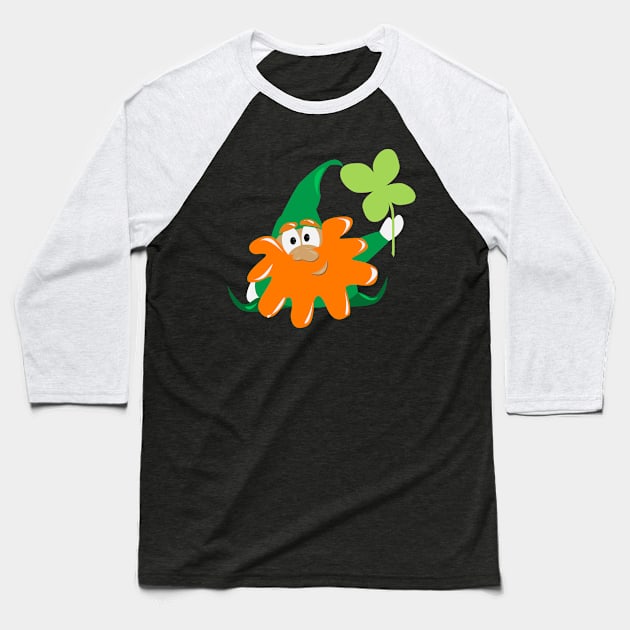 Lucky Gnome Funny St Patrick's Day Baseball T-Shirt by Xeire